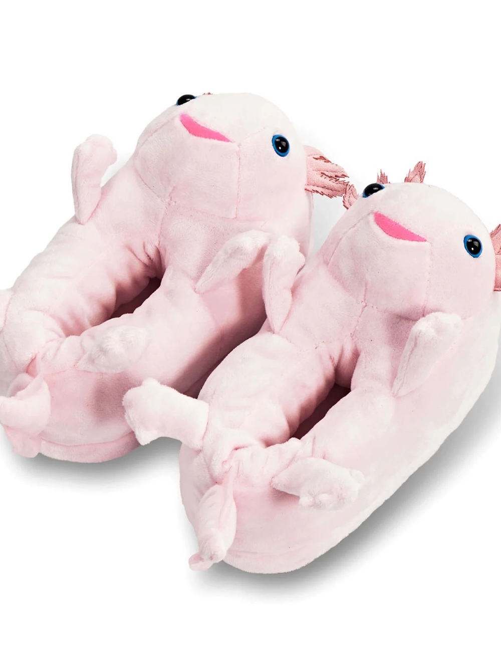 Oooh Yeah Cute Pink Plush Kids Axolotl Slippers